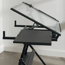 Metal & Glass Artist Table by Artist's Loft®
