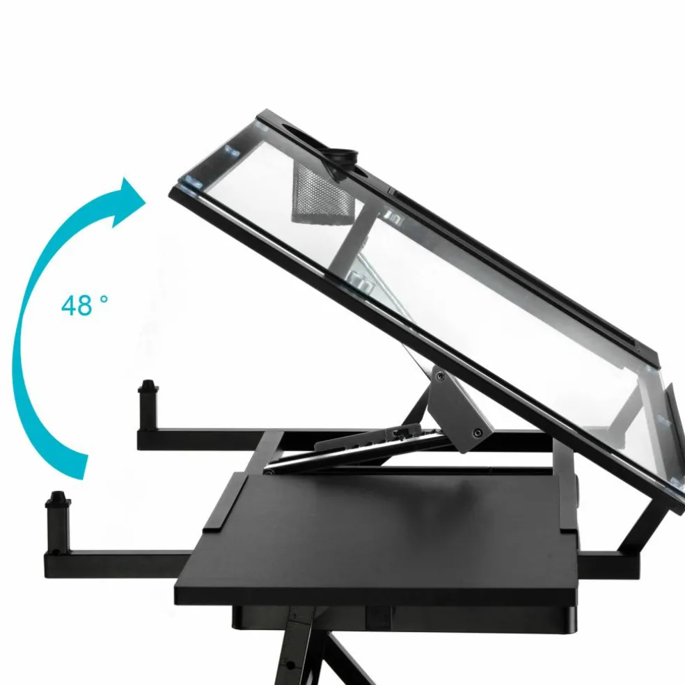 Metal & Glass Artist Table by Artist's Loft®
