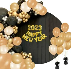Metallic Balloon Weights, Birthday Party Favors, Novelty and Gag Gifts, 5.5" Inches, 12-Pack (Black)