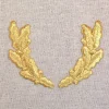 Metallic Gold, Oak Leaves, Embroidered, Iron on Patch