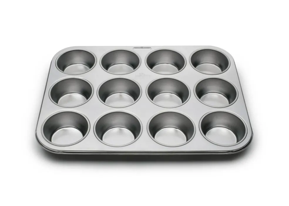 Metallic Stainless Steel Muffin Pan 12 Cup
