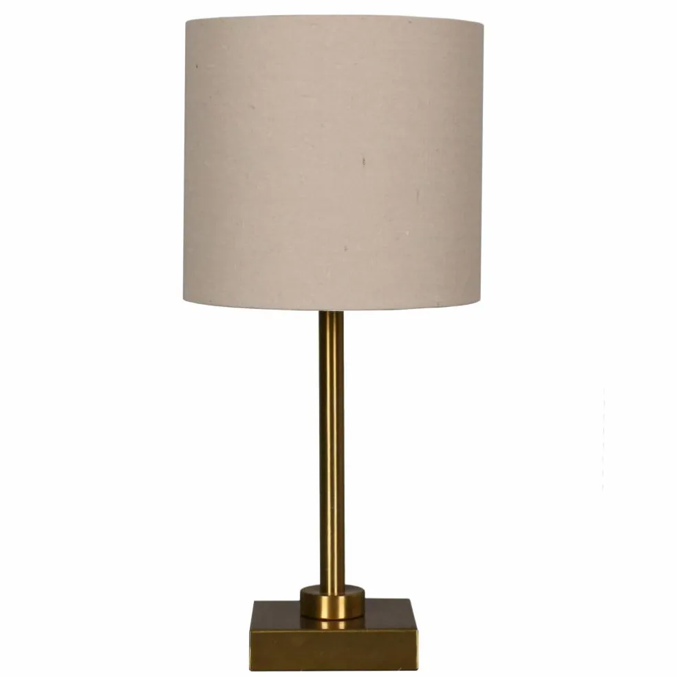 15.5" Metal Table Lamp with Natural Fabric Shade by Ashland®