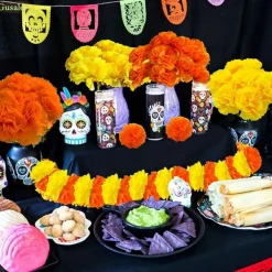 Mexican Marigold Artificial Flowers for Day of The Dead(Orange) 2"D x 2"W x 4"H