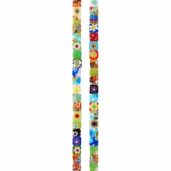 Millefiori Glass Flat Square Beads, 8mm by Bead Landing™