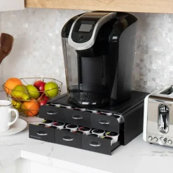 Mind Reader Anchor Collection Black 2-Tier 6-Drawer Single Serve Coffee Pod Organizer