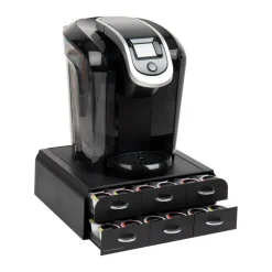 Mind Reader Anchor Collection Black 2-Tier 6-Drawer Single Serve Coffee Pod Organizer