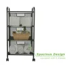 Mind Reader Black 3 Drawer Mesh Rolling Cart