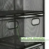 Mind Reader Black 6-Drawer Metal Rolling File Cart