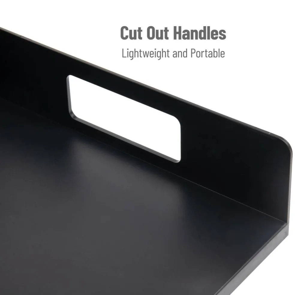 Mind Reader Black Plastic Utensil, Napkin & Plate Serving Tray