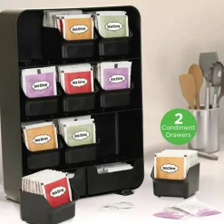 Mind Reader Black Tea Bag holder and Condiment Organizer