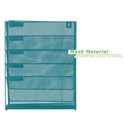 Mind Reader 6 Compartment Vertical Hanging Wall File & Chart Organizer