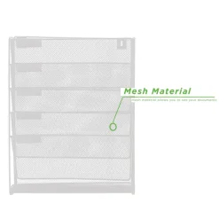 Mind Reader 6 Compartment Vertical Hanging Wall File & Chart Organizer