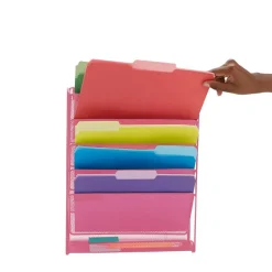 Mind Reader 6 Compartment Vertical Hanging Wall File & Chart Organizer