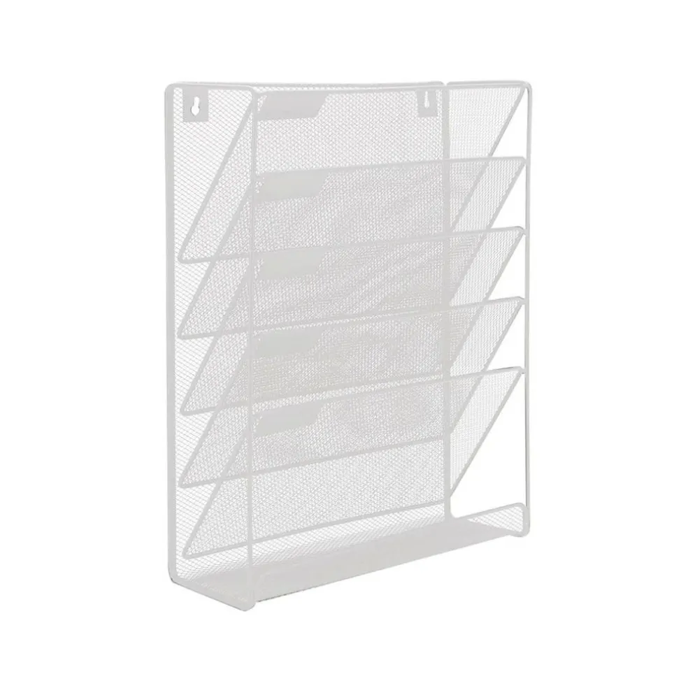 Mind Reader 6 Compartment Vertical Hanging Wall File & Chart Organizer