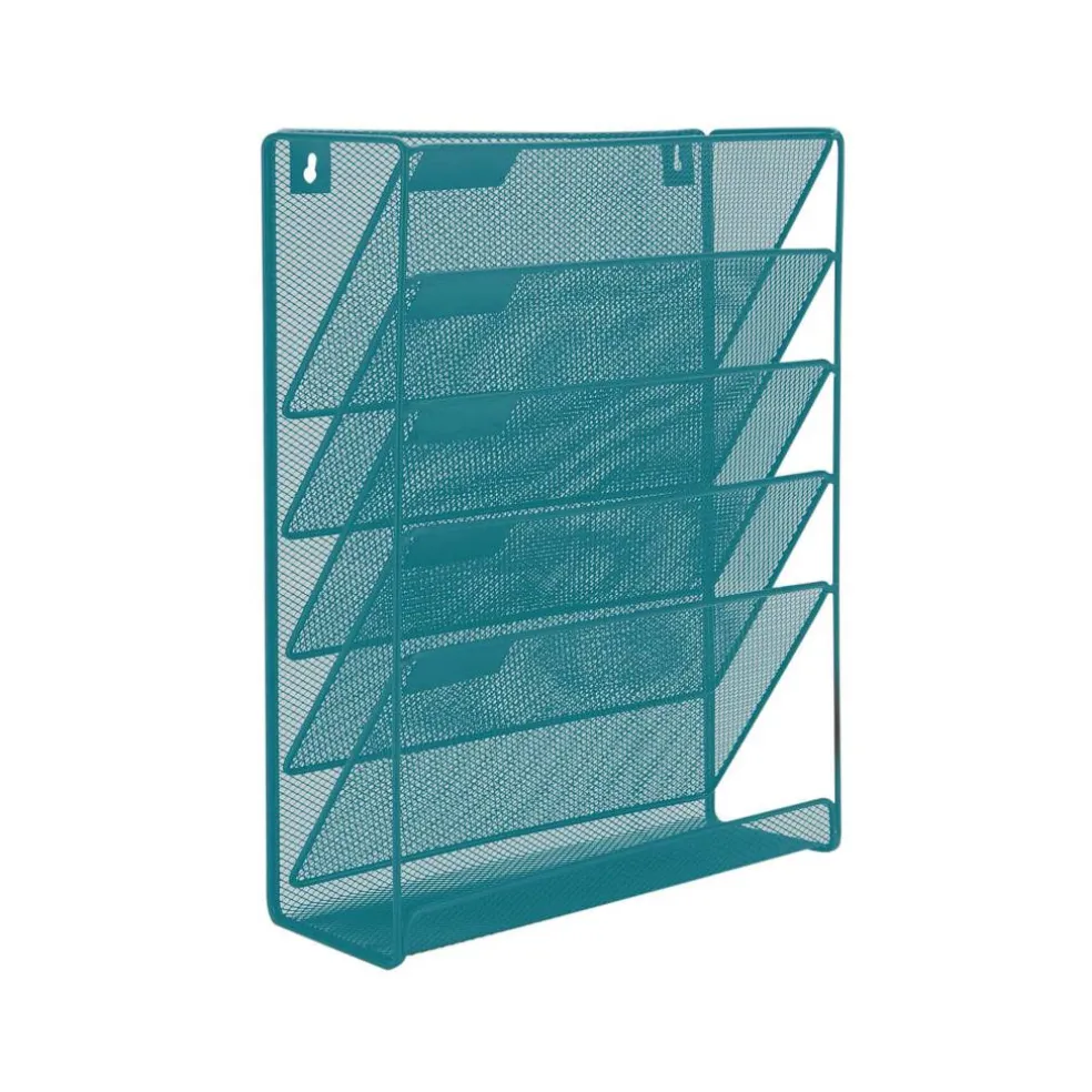 Mind Reader 6 Compartment Vertical Hanging Wall File & Chart Organizer