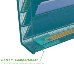 Mind Reader 6 Compartment Vertical Hanging Wall File & Chart Organizer