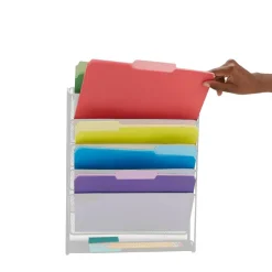 Mind Reader 6 Compartment Vertical Hanging Wall File & Chart Organizer