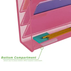 Mind Reader 6 Compartment Vertical Hanging Wall File & Chart Organizer
