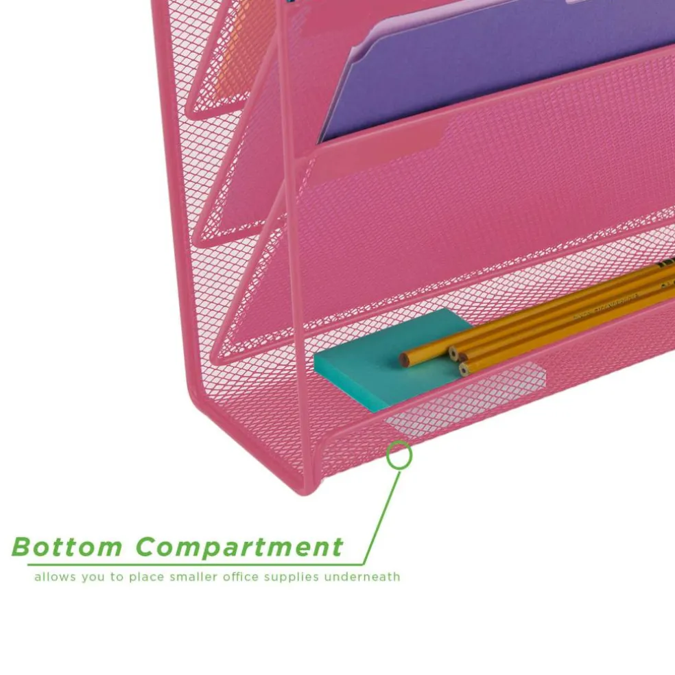 Mind Reader 6 Compartment Vertical Hanging Wall File & Chart Organizer