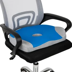Mind Reader Harmony Collection Blue & Gray Memory Foam Ergonomic Seat Cushion