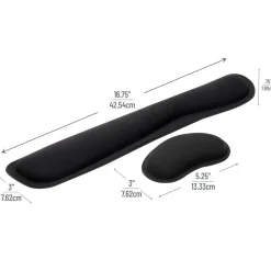 Mind Reader Harmony Collection Black Ergonomic Wrist Rest Sets for Keyboard & Mouse, 3ct.