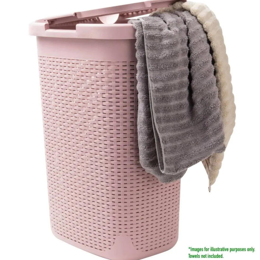 Mind Reader 60L Hamper Laundry Basket with Cutout Handles