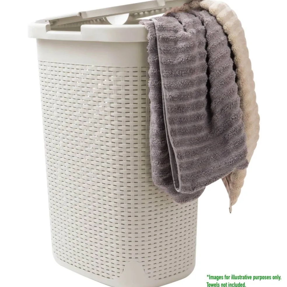 Mind Reader 60L Hamper Laundry Basket with Cutout Handles