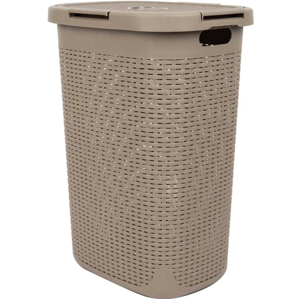 Mind Reader 60L Hamper Laundry Basket with Cutout Handles