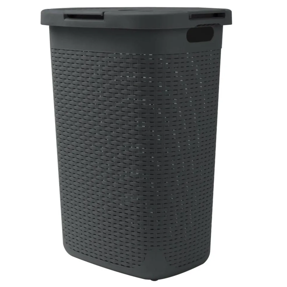 Mind Reader 60L Hamper Laundry Basket with Cutout Handles