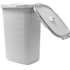 Mind Reader 60L Hamper Laundry Basket with Cutout Handles