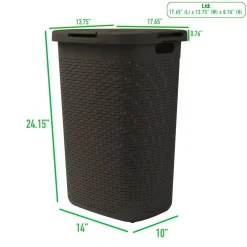 Mind Reader 60L Hamper Laundry Basket with Cutout Handles
