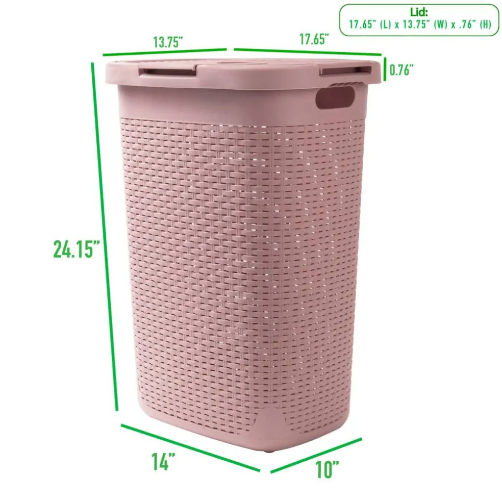 Mind Reader 60L Hamper Laundry Basket with Cutout Handles