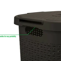 Mind Reader 60L Hamper Laundry Basket with Cutout Handles