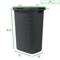 Mind Reader 60L Hamper Laundry Basket with Cutout Handles