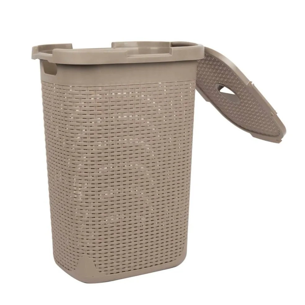 Mind Reader 60L Hamper Laundry Basket with Cutout Handles