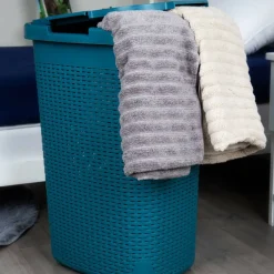 Mind Reader 60L Hamper Laundry Basket with Cutout Handles