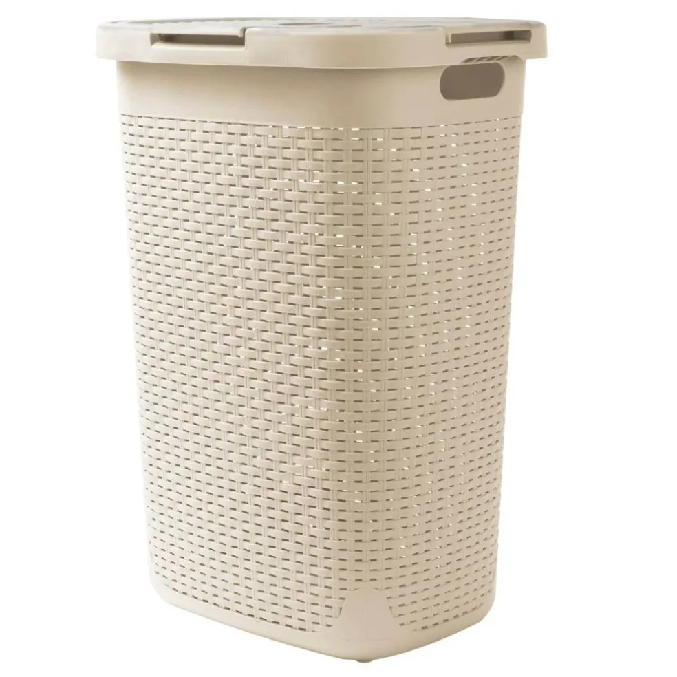 Mind Reader 60L Hamper Laundry Basket with Cutout Handles