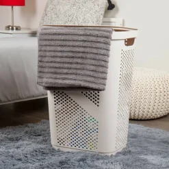 Mind Reader 60L Perforated Plastic Laundry Hamper with Lid