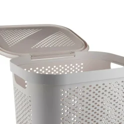 Mind Reader 60L Perforated Plastic Laundry Hamper with Lid