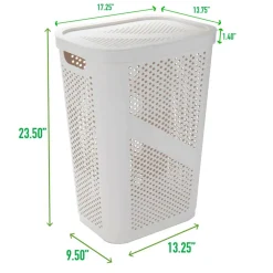Mind Reader 60L Perforated Plastic Laundry Hamper with Lid
