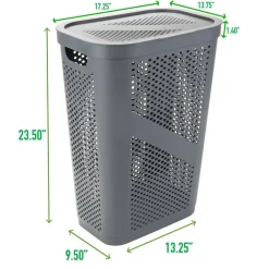 Mind Reader 60L Perforated Plastic Laundry Hamper with Lid