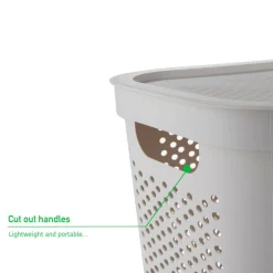 Mind Reader 60L Perforated Plastic Laundry Hamper with Lid