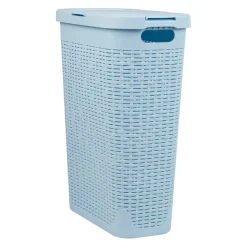 Mind Reader 40L Slim Plastic Wicker Laundry Hamper