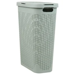 Mind Reader 40L Slim Plastic Wicker Laundry Hamper