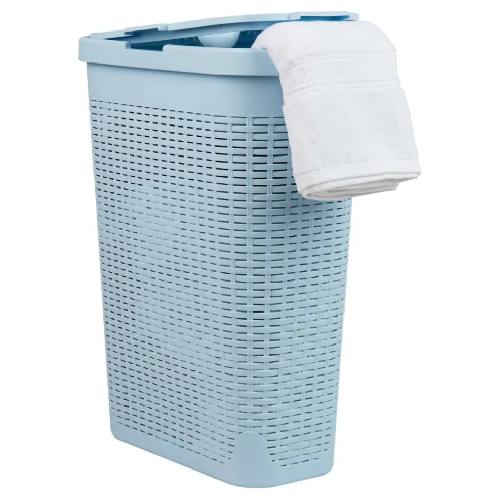 Mind Reader 40L Slim Plastic Wicker Laundry Hamper