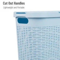 Mind Reader 40L Slim Plastic Wicker Laundry Hamper