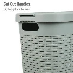 Mind Reader 40L Slim Plastic Wicker Laundry Hamper