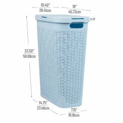 Mind Reader 40L Slim Plastic Wicker Laundry Hamper