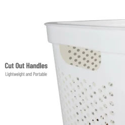 Mind Reader 60L Ventilated Slim Laundry Hamper with Cut Out Handles & Hinged Lid, 2ct.