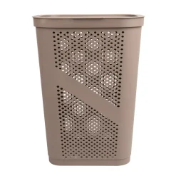 Mind Reader 60L Ventilated Slim Laundry Hamper with Cut Out Handles & Hinged Lid, 2ct.